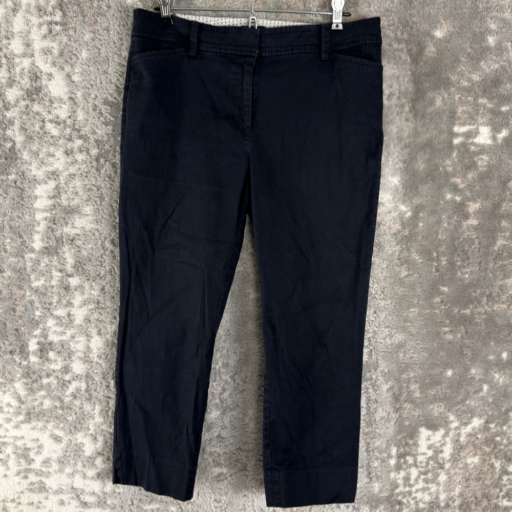 Talbots Petites Size 8p Perfect Crop Chino Casual Trousers Black Women